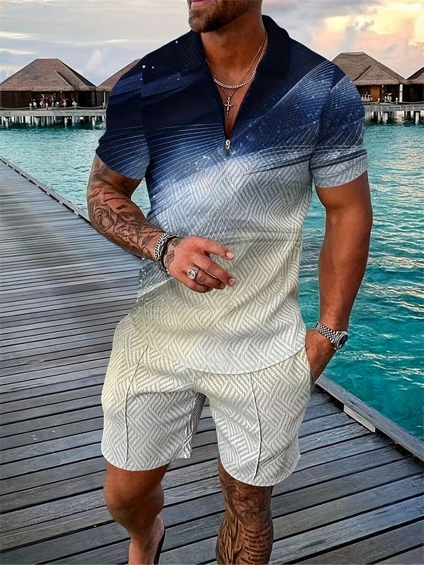 Men's 3D Printed Summer Suit - Lightweight & Breathable Formal Wear With Cool Fashion Design_viptrois.com