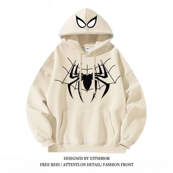 Trendy American printed high street hoodie men women, loose cotton Spider Man jacket for autumn and winter_viptrois.com