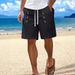 Men's Hawaiian-Inspired Cotton Linen Shorts – Relaxed Fit With Multiple Buttons (White/Black/Khaki/Navy/Sky Blue, S-3XL)_viptrois.com