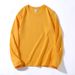 220g Round Neck Long Sleeve T-Shirt Men Loose Trendy Casual Solid Color Base Shirt White Inner Wear Autumn Top For Women_viptrois.com
