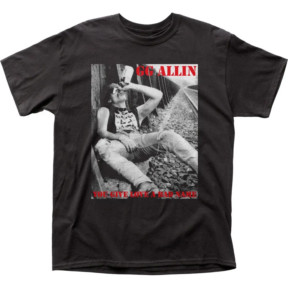GG Allin You Give Love A Bad Name Mens T Shirt Mens Womens Tees Top Rock And Roll Music Band Black_viptrois.com