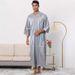 Men's Clothing New Clothing Striped Robe With Mid Sleeve Embroidery Saudi_viptrois.com