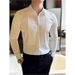 Men's Clothing High Grade Tuxedo White Shirt Men's Business Suit Accordion Pleated Shirt_viptrois.com