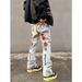 American High Street Heavy Duty Embroidered Loose Fitting Jeans For Men, European And American Hip Hop Straight Leg Trousers._viptrois.com