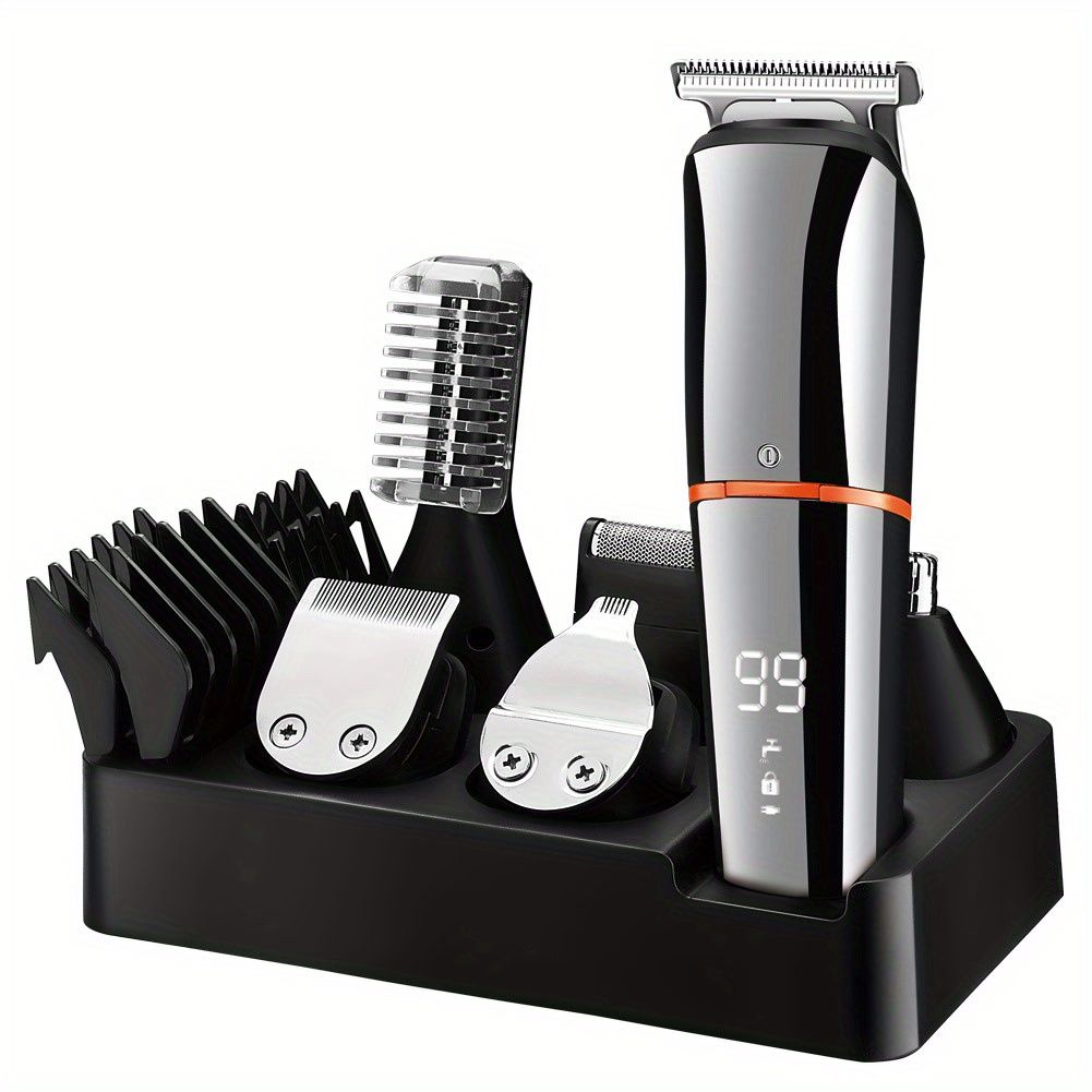 Multifunctional Hair Clippers with LCD Display - 6-in-1 Electric Grooming Kit for Men - Perfect Father's Day Gift_viptrois.com