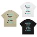 American High Street Graffiti Letter Short-sleeved T-shirt Men's And Women's Same Summer Trendy Casual T-shirt Top_viptrois.com