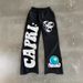 Men's Clothing High street national trend pants high street brand men and women loose printed trousers_viptrois.com