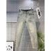 Men's Trendy Slim Fit Stretch Casual Trousers High Street Retro Distressed Washed Jeans Zipper Hem_viptrois.com