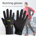 Autumn Winter Marathon Running Gloves Men, Warm Fleece-Lined, Full-Finger Touchscreen, Windproof Cold-Resistant For_viptrois.com