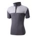 Men's Performance Half-Zip Polo Shirt Breathable Polyester Blend Short Sleeve T-Shirt With Stand Collar (Black, Light Grey, Sage Green, More)_viptrois.com