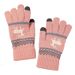 Christmas sock Extra fleece Christmas Deer jacquard knitted warm touch screen gloves with finger for outdoor use_viptrois.com