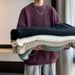 Unisex Oversized Knit Sweater – Minimalist Crewneck Pullover, Soft Polyester Winter Essential (M-2XL, )_viptrois.com