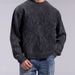 Unisex Oversized Cotton Knit Sweater With Crew Neck, Long Sleeve Pullover For Men & Women, Casual Streetwear For Spring & Fall_viptrois.com