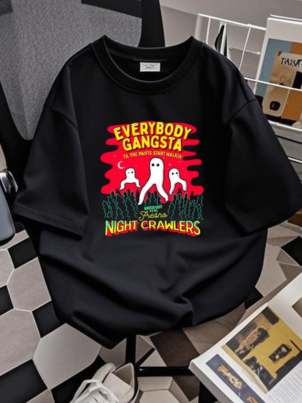 NEW LIMITED Fresno Nightcrawlers - Everybody Gangsta Funny Meme Cryptid T-Shirt Soft Summer Designer Clothes Versatile Slightly Homme Streetwear_viptrois.com