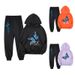 Mother & Kids Butterfly Pattern Printing Boys And Girls Hooded Sweatshirt + Casual Cuffed Trousers Set_viptrois.com