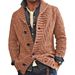 Pure New Clothing Autumn Winter Long Sleeve Thick Knit Sweater Knitted Shirt Turn-Down Collar Men's Jacket Trendy_viptrois.com