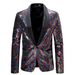 Men's Shiny Sequin Blazer Jacket For Winter - Slim Fit Party Wear With Metallic Effect_viptrois.com