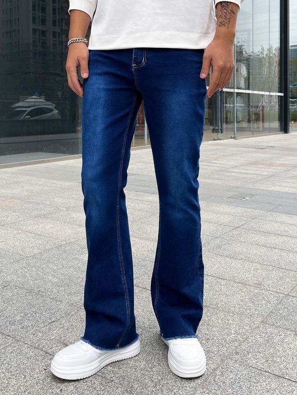 Men's Clothing High Quality Elastic Flared Jeans_viptrois.com