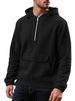 Monochrome Man- European And American Fashion Hoodie With Patch Pockets, Half-Zip, Thickened, Loose-Fit_viptrois.com