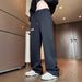 Men's Clothing American Hiphop Heavy Gray Sweatpants Men's Autumn And Winter New Trendy Brand Sports Straight Drape Casual Long Pants_viptrois.com