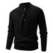 Men's Casual Knit Sweater - Loose Fit Button Front Pullover For Autumn Winter (White, Gray, Black, Burgundy, Khaki, Brown)_viptrois.com