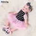 Baby clothes reborn baby clothes 55cm simulation doll clothes sleeveless pajamas dress shoes headdress set_viptrois.com