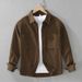 Workwear Solid Color Long Sleeved Shirt Men's Casual Versatile Artistic Loose Top Jacket_viptrois.com