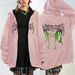 High Street Gothic Butterfly Print Hooded Cardigan Sweatshirt Men's Fashion Loose Hip Hop Jacket_viptrois.com
