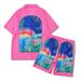 High Street Flower Shirt Suit Retro Shirt Cross Border Casual Shorts Men_viptrois.com