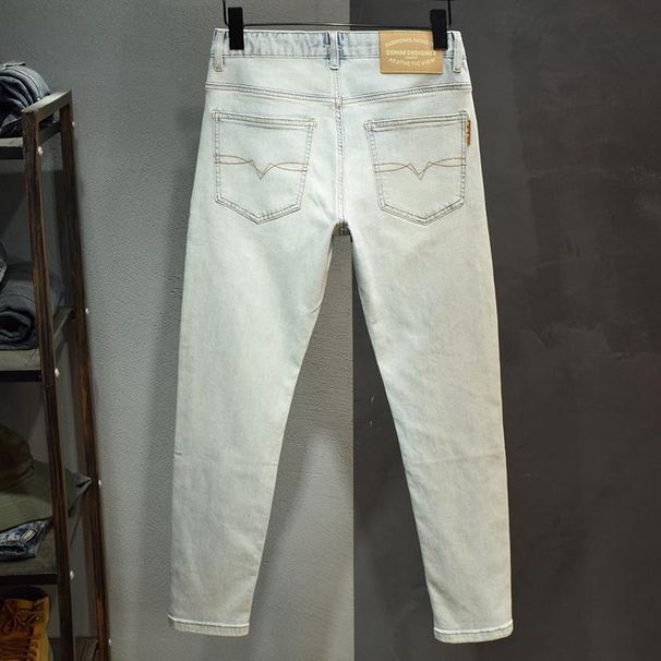 High-End Stretch Jeans Men Slim Fit Versatile Business Casual European Style New Men's Pants 2025_viptrois.com