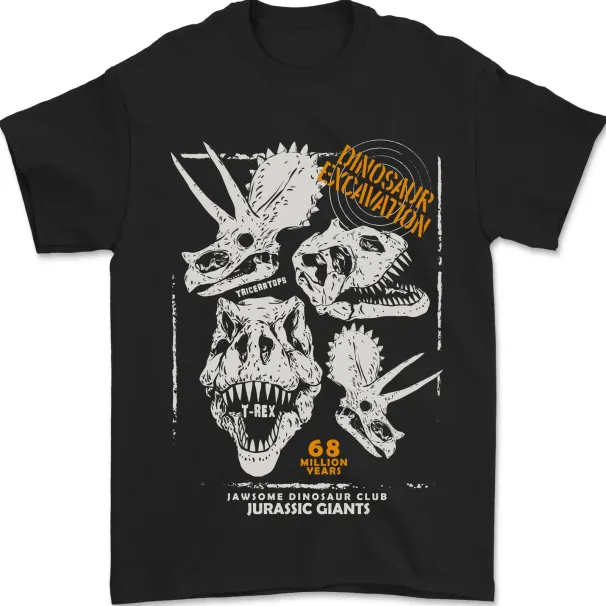 Dinosaur Excavation Palaeontology Mens T-Shirt Mens Womens Tees Top 100% Cotton_viptrois.com