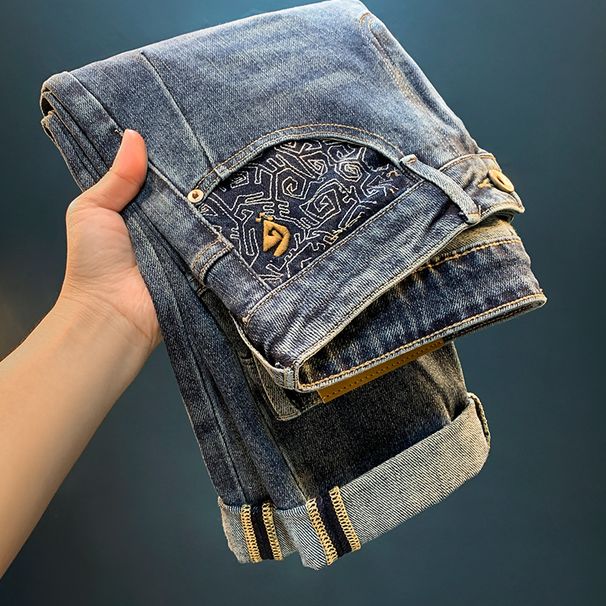 Men's Clothing High End Jeans For Men Autumn And Winter Retro Trend Loose Harem Pants Embroidered Elastic Casual Men's Long Pants_viptrois.com
