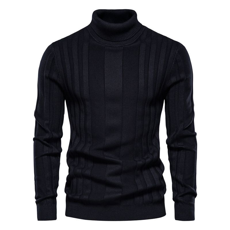Sweater Men's Turtleneck Casual Knitted Warm Bottom Shirt Men's Pullover Large Size_viptrois.com