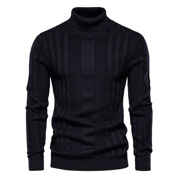 Sweater Men's Turtleneck Casual Knitted Warm Bottom Shirt Men's Pullover Large Size_viptrois.com