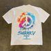 Oversize American Trendy Brand Design With Splashed Ink Print Short Sleeved T-shirt For Men's Summer Casual Loose Cotton_viptrois.com
