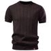 Men's 100% Cotton Short Sleeve Knit Shirt, Relaxed Fit Business Casual Top For Spring Summer Soft Washed Finish_viptrois.com