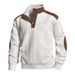 Men’s Casual Business-Casual Zip-Up Hoodie – Lightweight Spring Pullover With Stand Collar & Contrast Trim_viptrois.com