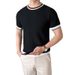 Summer Mature Style Temperament Short Sleeved Sweater Retro Contrast Color Stripes Quality Stripes Trendy Men's T Shirt Tops_viptrois.com