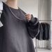 Autumn New Men's Plus Size Hoodie Round Neck Loose Letter Jacquard Youth Top Long Sleeved Base Shirt_viptrois.com