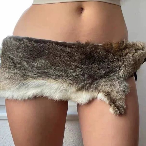 D.I.A Rabbit Fur Belt Ins Super Popular Belt Fur Tassel Fashion Belt_viptrois.com