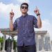 Men's Clothing Plus Size Long Sleeved Stand Up Collar Striped Shirt Men's Spring And Autumn New Fat Guy Fat Brother Large Loose Casual Shirt Trend_viptrois.com