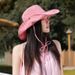 Fashionable Grid Sun Hat For Women, Summer Cycling Travel, UV Protection, Large Eave, Small Fresh Fisherman Hat, Trendy_viptrois.com