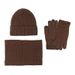 Winter hat, scarf, gloves, three piece set, plus velvet touch screen, outdoor cold proof, thickened knitted hat, three piece set_viptrois.com