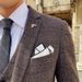Men's Three-piece Suit Korean Style British Slim Plaid Wedding Casual Three-piece Suit_viptrois.com