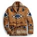 Men's Heavyweight Jacquard Knit Cardigan - Winter Warm Open Front Sweater With Belt, Casual Streetwear For Fall & Winter_viptrois.com