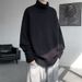 Warm And Reversible Turtleneck Sweater For Men, Autumn And Winter High End Sense Of The Base Shirt, Trendy Brand Cool Lazy Style Knitted Sweater_viptrois.com