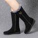 Warm High Fur 2024 Winter Shoes For Women Chunky Mid-calf Plush Snow Flat Boots ZIP Fashion Botas De Mujer_viptrois.com