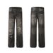 Men's Clothing Cleanfit Knife Cut Hole Jeans Men And Women Hiphop Old Trousers Trend_viptrois.com