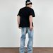 Men's Clothing Street Washed Ripped Tassel Flared Jeans High Street Cleanfit Straight Drape Trousers_viptrois.com