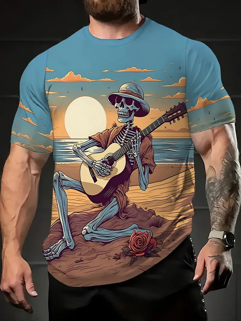 Men's Clothing New Summer Fashion New 3D Letter Printing Men's Casual Fashion T Shirt Large Size_viptrois.com